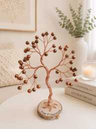 Personalised Copper Wedding Anniversary Tree, 7Th Gift For Couples, Handmade Wire Tree Sculpture - thumbnail 1