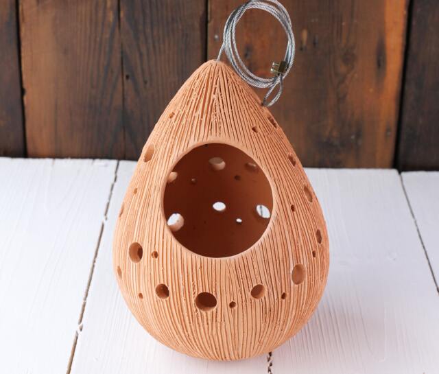 Handmade Teardrop Terracotta Hanging Planter Indoor Outdoor Garden - image 1