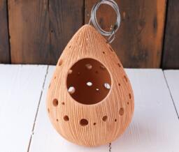 Handmade Teardrop Terracotta Hanging Planter Indoor Outdoor Garden - thumbnail 1