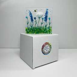 Wildflower Fused Glass Tealight & Thank You Card Gift Set - thumbnail 2
