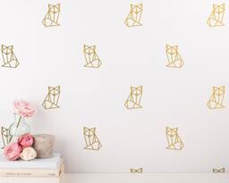 Geometric Fox Decals - Wall Decal Set, Nursery Decals, Decor, Stickers, Decal, Gold Vinyl - thumbnail 1