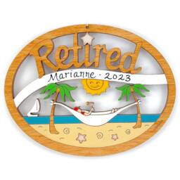 Personalized Retirement Christmas Ornament For Newly Retired - Wood, Laser Cut, Hand Painted - thumbnail 3
