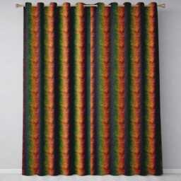 Multicolour Crocodile Texture Vibrant Abstract Readymade Eyelet Ring Top Thermal 100% Blackout Curtains - thumbnail 2