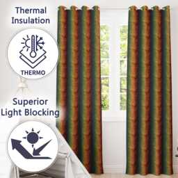 Multicolour Crocodile Texture Vibrant Abstract Readymade Eyelet Ring Top Thermal 100% Blackout Curtains - thumbnail 3