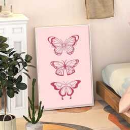 Butterfly Print Art Canvas Poster, Trendy Ticket Wall Art, Apartment Aesthetic Decor, Retro Home Printed Gift - thumbnail 3
