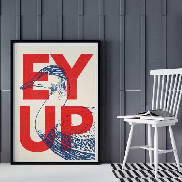 Ey Up Duck 02 Poster Northern-Inspired Quote Poster, Charming Wall Art, Bold Home Decor, Yorkshire Print, Living Room Cool Prints - image 1