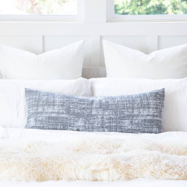 Belgian Modern Gray White Long Maternity Pregnancy Body Pillow Cover - image 1