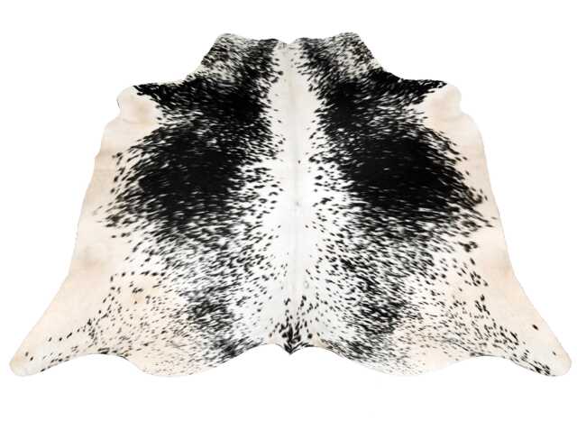Black & White Cowhide Rug - Natural Hair-On Leather, Modern Decor - 55x55 Inches - image 1