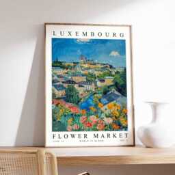 Luxembourg Flower Market Art Print European Floral Wall Decor - thumbnail 1