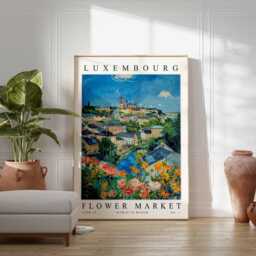 Luxembourg Flower Market Art Print European Floral Wall Decor - thumbnail 2