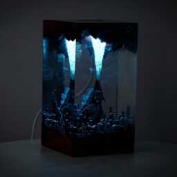 Premium G.od.zil.la Atomic City Lamp - Handmade Resin Diorama Monster Battle Scene & Unique Gift For Movie & Anime Fans - thumbnail 3