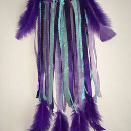 Handmade Dreamcatcher Wall Hanging, Purple & Blue Dreamcatcher, For Nursery Or Girl's Bedroom, Home Decor, Baby Shower Gift - thumbnail 3