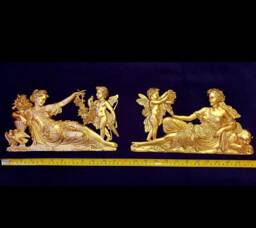 Large Gilt Or White French Style Decorative Wall Furniture Onlay Applique Moulding Pediment Plastic Decoration - thumbnail 1