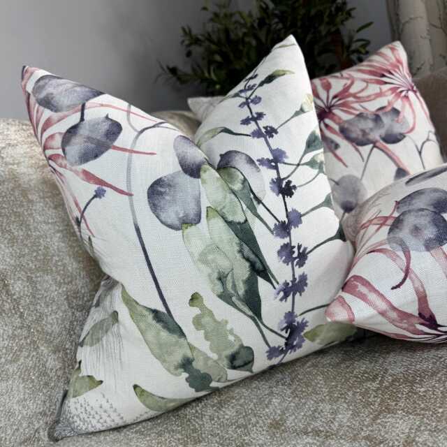 Handmade Watercolor Botanical Cushion Cover Harlequin Postelia Pillow Sham - image 1