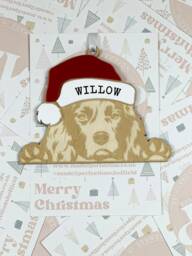 Personalised Pet Christmas Bauble/Ornament With Name - Dog Spaniel Cocker Springer 056 - thumbnail 1