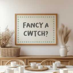Fancy A Cwtch Wall Art Print - Sage Green Welsh Print, Proud To Be Over Cuddle Art, Definition Sign, Cwtching Quote - thumbnail 1