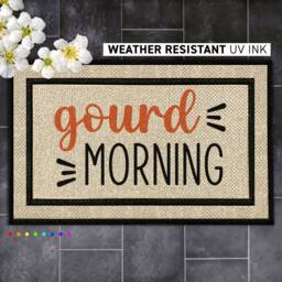 Gourd Morning Funny Welcome Fall Mat - Seasonal Home Porch Decor For Lovers