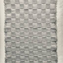 Light Grey Basketweave Baby Blanket - thumbnail 4