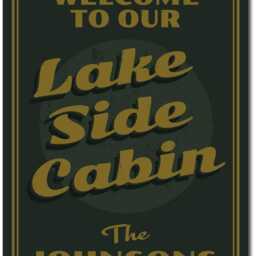 Personalized Lakeside Cabin Metal Sign, Custom Name Lakefront Decor, Rustic Wall Art, Waterfront Welcome Sign - thumbnail 3