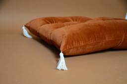 Velvet Floor Cushion With Tassels Circus Vibe Pillow - thumbnail 1