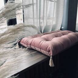 Velvet Floor Cushion With Tassels Circus Vibe Pillow - thumbnail 2