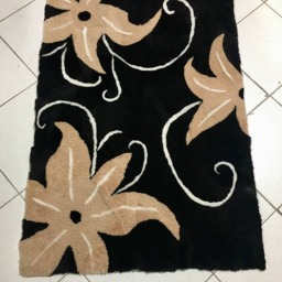 Luxury Sheepskin Mat With Flowers . Sheepskin Rug - thumbnail 2