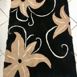 Luxury Sheepskin Mat With Flowers . Sheepskin Rug - thumbnail 3