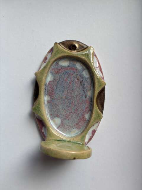 Purple & Green Crackle Wall Shrine - Mirror Optional
