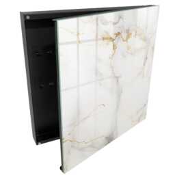 Elegant Background Key Cabinet For Home, White Box Wall, Modern Textures, People Who Value Elegance & Modernity - thumbnail 1
