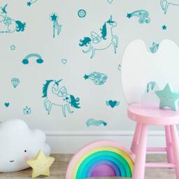 Magical Unicorn Wall Decals - Decor, Gift For Her, Nursery Daughter, Unicorn, Vinyl - thumbnail 2