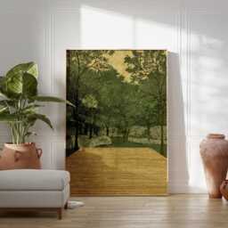 Green Woodland Deck Poster - Forest Landscape Illustration Nature Wall Art - thumbnail 3