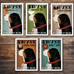 Double Swissy Greater Swiss Mountain Dog Custom Personalized Poster Print Beer Wine Coffee Tea Donut Pool Hall - Signed Not Framed - thumbnail 3