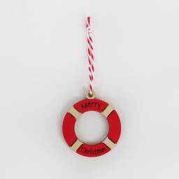 Hand Painted Life Ring Decoration, Christmas Wooden Gift, Stocking Filler, Secret Santa - thumbnail 2