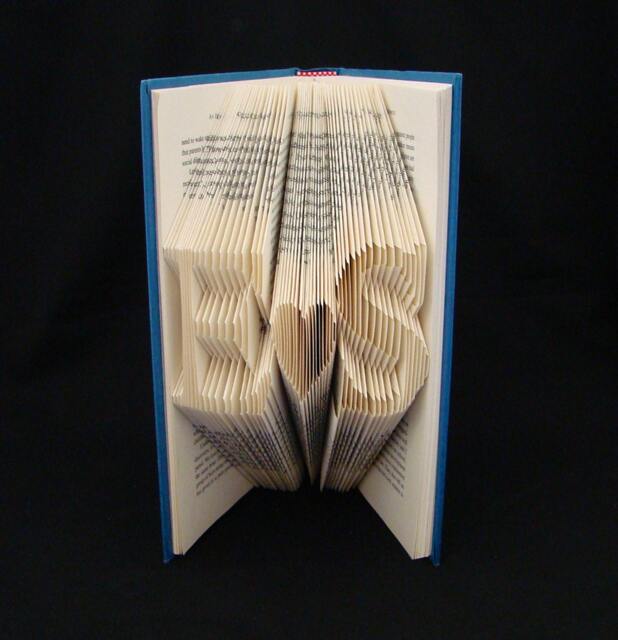 E Heart S 2 Letters With Symbol Love Lovers Wedding Anniversary Gift Folded-Book Art Sculpture - image 1