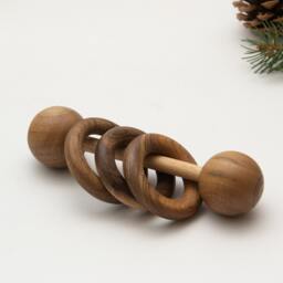 Wooden First Rattle Baby Toy For The Newborn Pregnancy Shower Gift From Ukraine Shops - thumbnail 1
