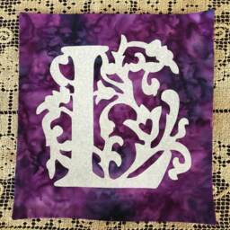 Hand Cut Quilt Square Wall Hanging. Finished Fabric Lining & Fused Cutwork Heart Design By Linda Pool Hanging, Color Choice - thumbnail 3