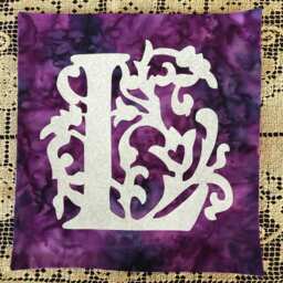 Hand Cut Quilt Square Wall Hanging. Finished Fabric Lining & Fused Cutwork Heart Design By Linda Pool Hanging, Color Choice - thumbnail 1