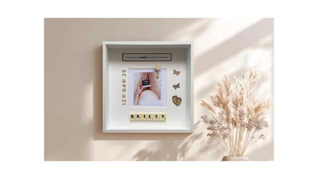 Personalised Miscarriage Memorial Photo Frame, Scrabble Picture, Infant Baby Loss Remembrance Gift, Carried For A Moment Memory Keepsake - image 1