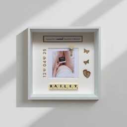 Personalised Miscarriage Memorial Photo Frame, Scrabble Picture, Infant Baby Loss Remembrance Gift, Carried For A Moment Memory Keepsake - thumbnail 2