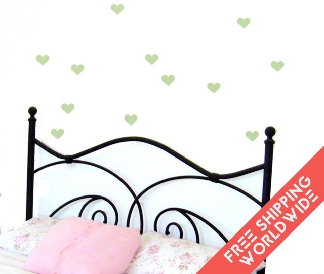 Baby Wall Decals Heart Stickers Decor Nursery Lime Green Light Boy Girl Modern & Scandinavian - Sets Of 25 - image 1