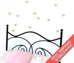 Baby Wall Decals Heart Stickers Decor Nursery Lime Green Light Boy Girl Modern & Scandinavian - Sets Of 25 - thumbnail 1