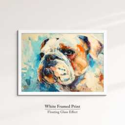 Bulldog Abstract Oil Painting Framed Print & Canvas Large Sizes Luxury Wall Art Poster Pet Home Decor Interior Dog Lover Gift - thumbnail 3