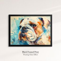 Bulldog Abstract Oil Painting Framed Print & Canvas Large Sizes Luxury Wall Art Poster Pet Home Decor Interior Dog Lover Gift - thumbnail 2