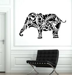 Wall Vinyl Elephant Africa Animal Ornament Mural Decal Sticker 1731Dz - thumbnail 1