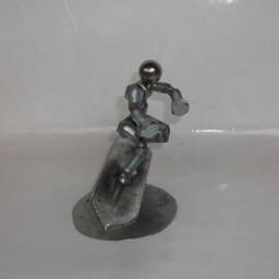 Surfer, Metal Bolt Figurine. Upcycled Art, Water Sports - thumbnail 4