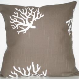 Two New 18x18 Inch Designer Handmade Pillow Cases in Yellow & Taupe - thumbnail 3