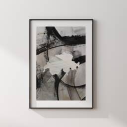 Switzerland Map - Black & Grey Abstract Painting Of Wall Art Print Traval Poster - thumbnail 3
