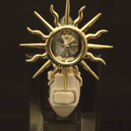 24K Gold Plated Sun Handcrafted Luxury Night Light Decorated Swarovski Crystals Bedroom Bathroom Kids Room Kitchen Gift Premium Decor - thumbnail 3