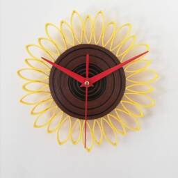 Wall Clock, Paper Sunflower First Anniversary, Flower Anniversary Gift, Home Decor Farmhouse - thumbnail 3