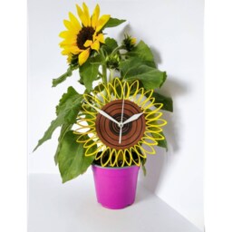 Wall Clock, Paper Sunflower First Anniversary, Flower Anniversary Gift, Home Decor Farmhouse - thumbnail 2